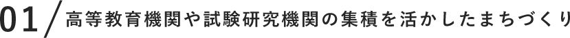 高等教育機関や試験研究機関の集積を活かしたまちづくり